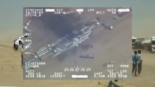 انهدام تانکرهای نفتکش داعش - با 2 دوربین
