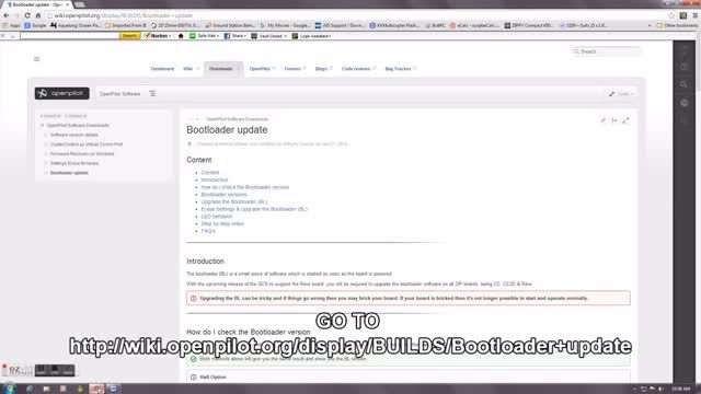 check bootloader versions on OpenPilot flight controll