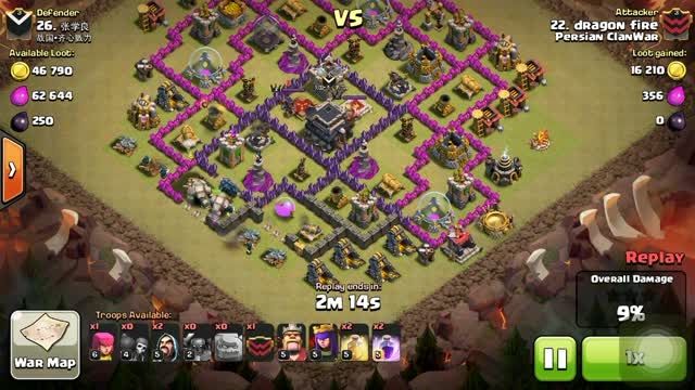 Clash of Clans-3 star Attack Th9 GOWIPE
