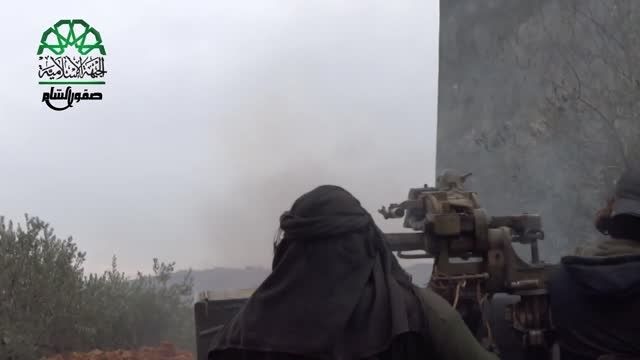 شلیک مستقیم با ضد هوایی به سمت مواضع ارتش سوریه