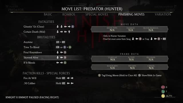 فیتالیتی اول Predator در Mortal Kombat X