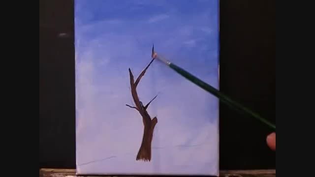 آموزش نقاشی رنگ روغن درخت