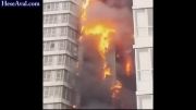 آتش سوزی مهیب ساختمان بلند.برتر لیتوانی