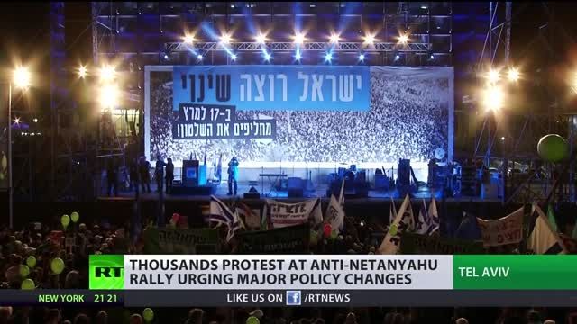 تجمع 35هزار اسرائیلی علیه نتانیاهو