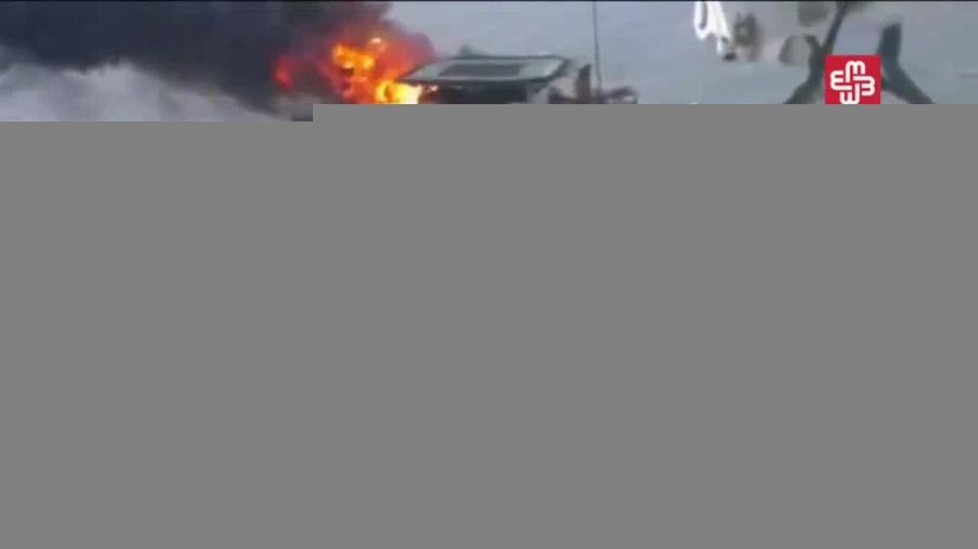 آتش سوزی در دکل نفتی آذربایجان در دریای خزر