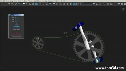 آموزش انیمیشن شبیه سازی زنجیر دوچرخه با 3ds max
