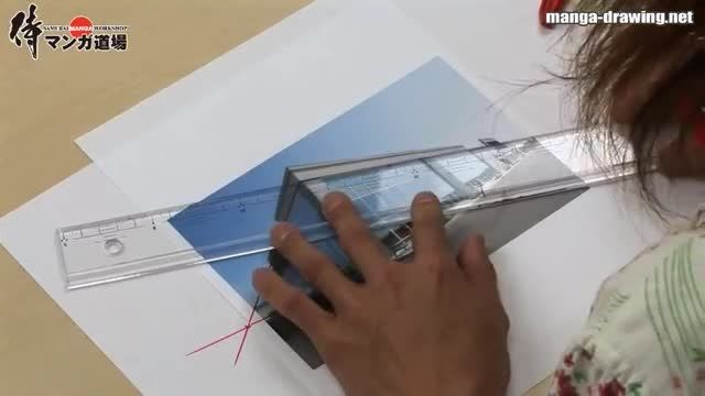 Manga drawing lesson &quot;016 Using two point perspective d
