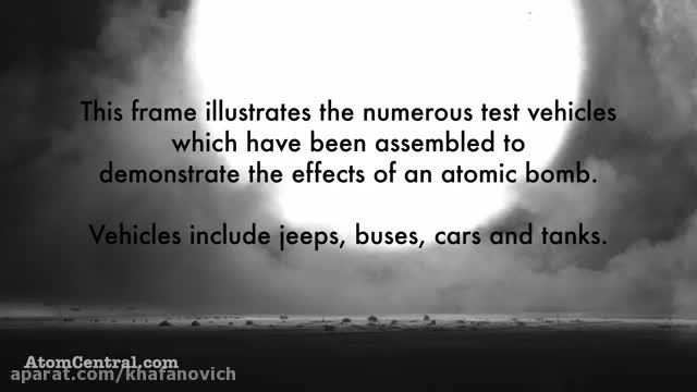 آزمایش بمب اتمی بر علیه تانک و خودروهای نظامی