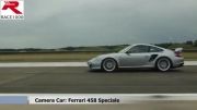 درگ پورشه 911 GT2 RS و فراری 458اسپشاله