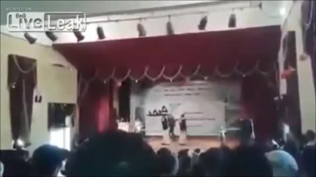 ویدئویی از لحظه انفجار انتحار کننده در بین شیعان حوثی