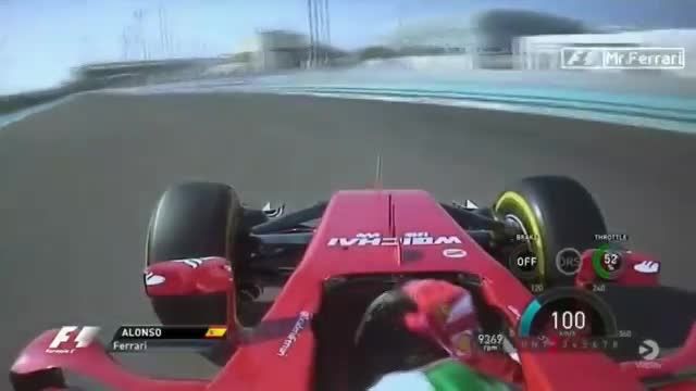 مبارزه فرناندو آلونسو با F14 T در FP1 گرندپری ابوظبی