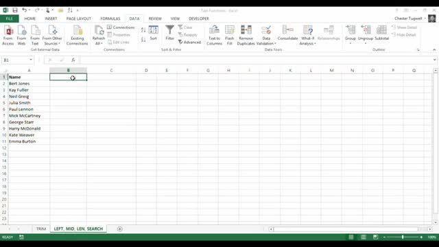 Excel Text Functions: MID, LEFT, SEARCH