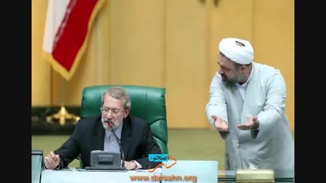 مشاجره علی لاریجانی و رسایی در مجلس