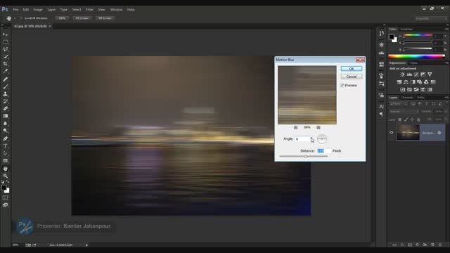 بررسی فیلتر Motion Blur - مجموعه آموزشی فتوشاپ کار