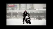 موتورسواری زیبا روی یخ