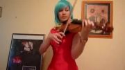 Lara plays the Dragon Ball Z theme cha la la on violin (cosp