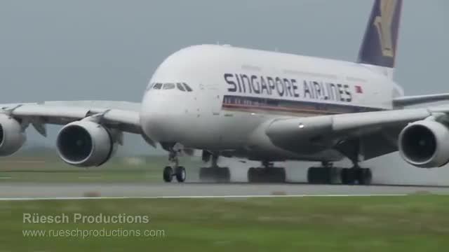 لندینگ زیبای A380 در زوریخ