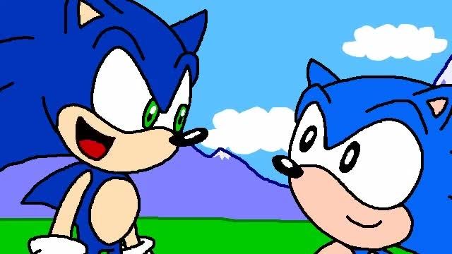 Modern Sonic Meets Classic Sonic