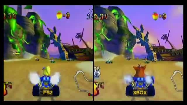 مقایسه گرافیک PS2 vs XBOX - Crash Nitro Kart