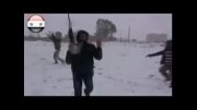 شورشیان سوریه چگونه یک روز برفی را جشن می گیرند؟