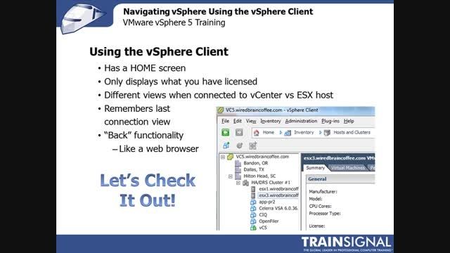 Lesson 10 - Navigating vSphere Using the vSphere Client