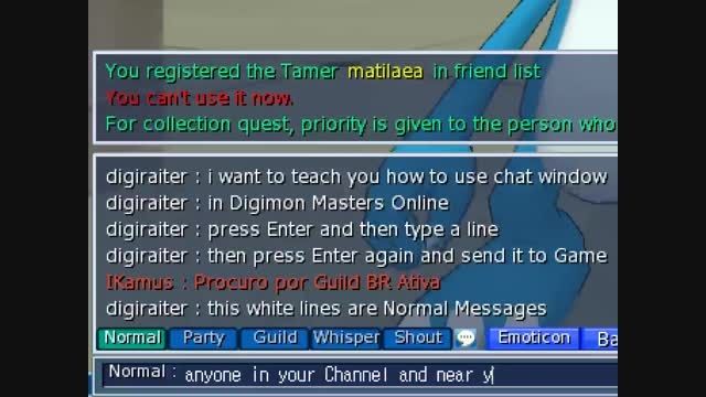 Using Chat window in Digimon Master Online