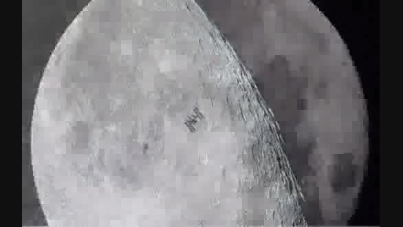تصاویر عبور ایستگاه فضایی از مقابل ماه