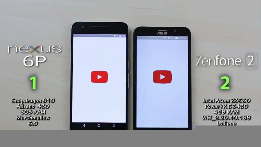تست سرعت Zenfone 2 و Nexus 6P