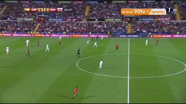 خلاصه بازی: اسپانیا ۲-۰ انگلیس (سوپر گل گاسپار)