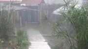 بارش باران در روستای اتو واقع در شهرستان سوادکوه