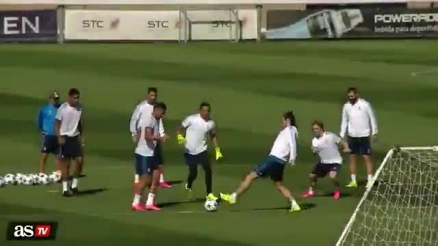 حرکت زیبای گرت بیل در تمرینات رئال مادرید