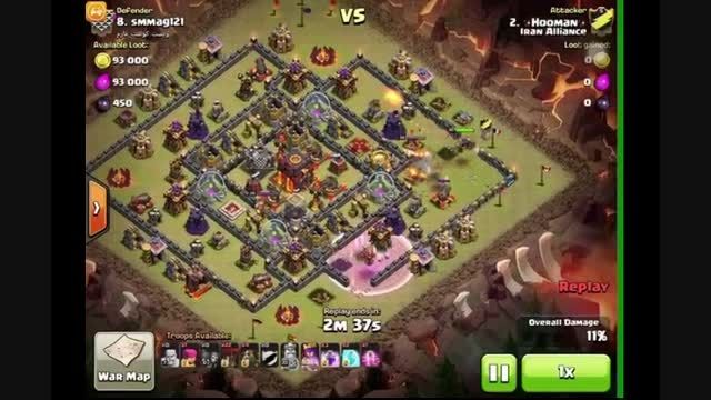 WAR - TH 10 - Combo Attack - Golem/Lavaloon