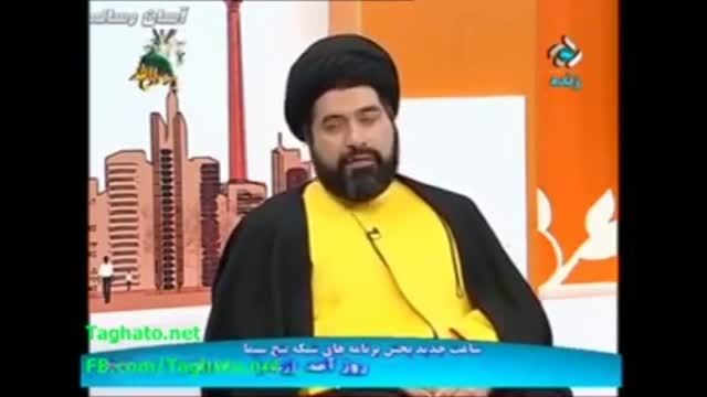 حضور یک روحانی با لباس زرد در تلویزیون