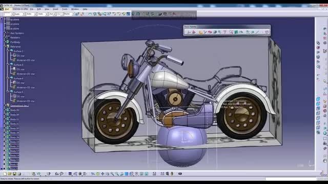 طراحی موتور هارلی محیط Imagine and Shape در CATIA