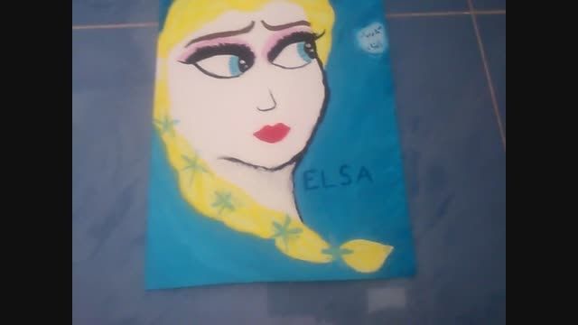 نقاشی من از السا (با ابرنگ)