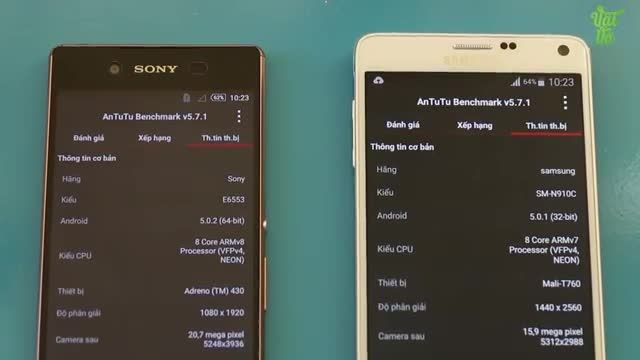 Samsung Galaxy Note 4 vs Xperia Z3+ _Apps Speed Test
