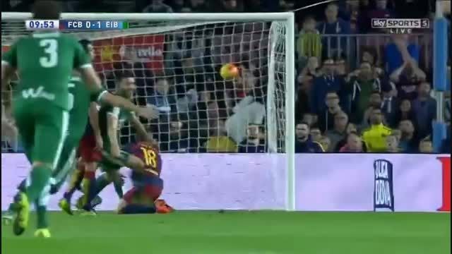 گلها و صحنه های مهم بازی بارسلونا 3 ایبار 1