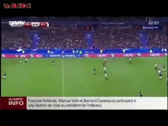 لحظۀ انفجار بمب در بازی فرانسه و آلمان فیلم گلچین صفاسا
