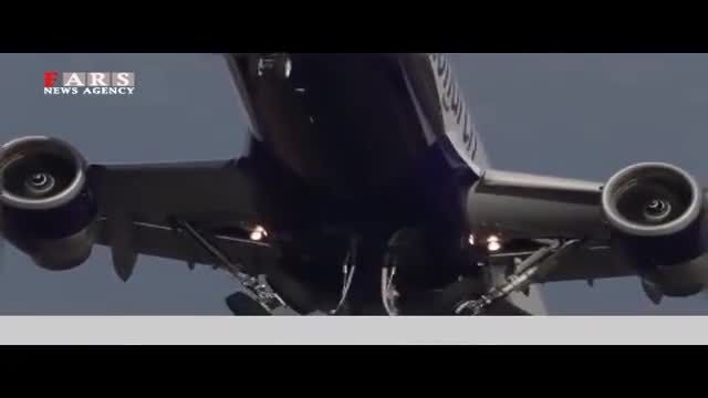 جدال هواپیما با طوفان