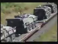 یک لشکر ارتش روسیه سوار بر یک قطار