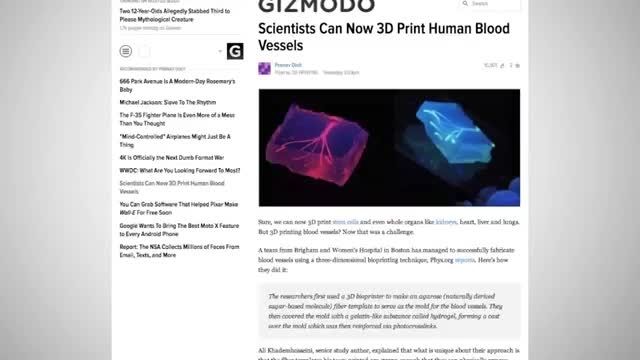 ساخت عروق خونی با استفاده از پرینتر سه بعدی