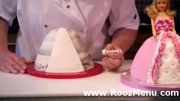 آموزش تزئین کیک در روزمنو  - تزئین کیک عروسکی (شماره 2)