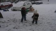 Kids playing in Snow