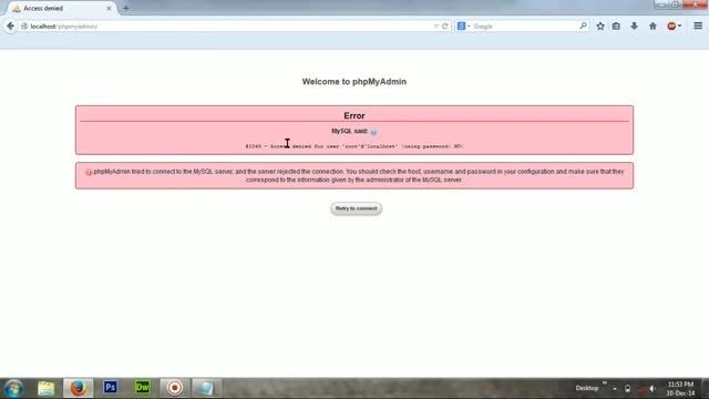 How to remove phpMyAdmin Access denied