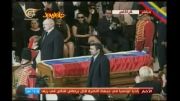 اشکهای احمدی نژاد بر پیکر هوگو چاوز
