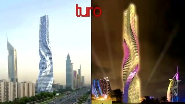 آیاتاکنون برج متحرک دیده ایدla turo movas en Dubajo
