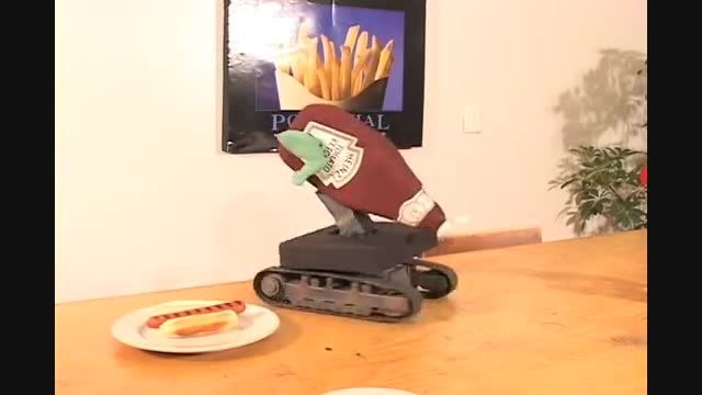 غذا دادن ربات انسان نما به سگ