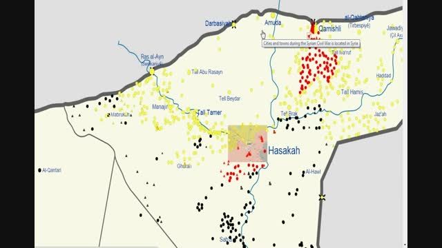 Cities and towns during the Syrian Civil War Map-Part 1