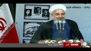 شعار مرگ بر موسوی وموسوی آزاد گردد در سخنرانی حسن روحانی