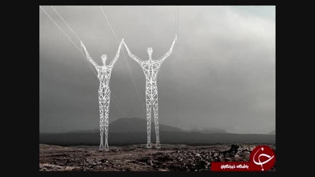 خلاقیت با دکل های برق در ایسلند